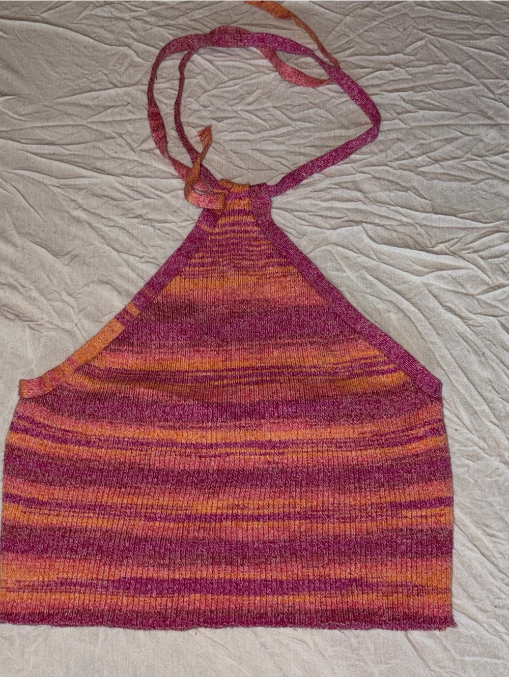 Pink and orange halter top